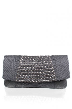 Leather clutch Dalila | grey