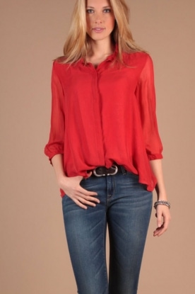 L'Autre Chose |  Silk blouse Fiji | red