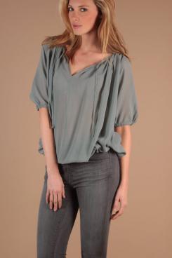 L'Autre Chose |  Silk top Rami | ice blue