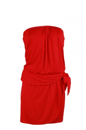 Strapless dress Bernice | coral red Strapless dress Bernice | coral red
