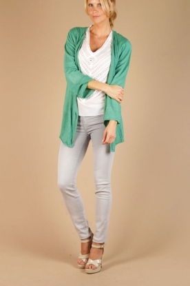 Not Shy |  Linen cardigan Jila | green