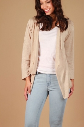 Not Shy |  Linen cardigan Jila | beige