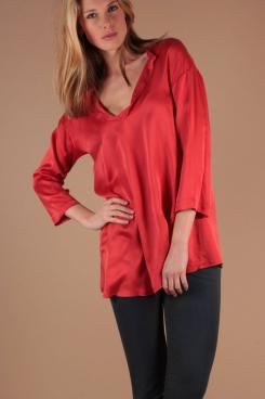 L'Autre Chose |  Silk tunic top Joan | red
