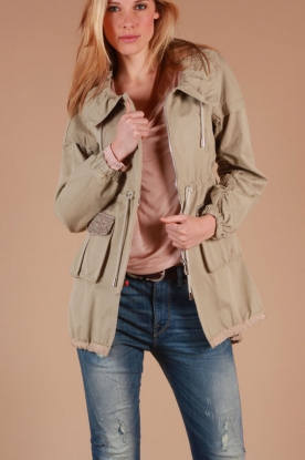 Pinko |  Parka coat Dolcenera | beige