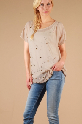 Pinko |  Silk t-shirt Judo boy | old pink