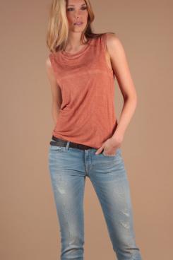 7 For All Mankind |  T-shirt double crew | orange