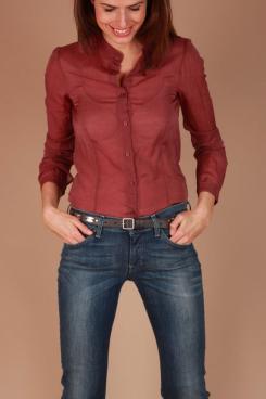 Manila Grace |  Blouse Coreana | bordeaux
