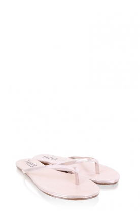 Leather flip flops Glitters | pink