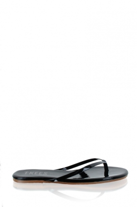 TKEES |  Leather flip flops Glosses | black