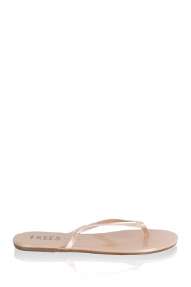 TKEES |  Leather flip flops Glosses | salmon pink