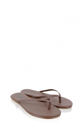 Leather flip flops Liners | stone