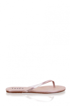 TKEES |  Leather flip flops Shadows | beach pearl