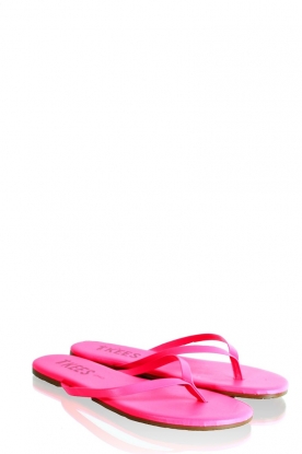 Leather flip flops Zincs | neon pink