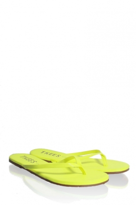 Leather flip flops Zincs | neon yellow