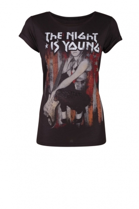 T-shirt Caroline  | d.grey/brown