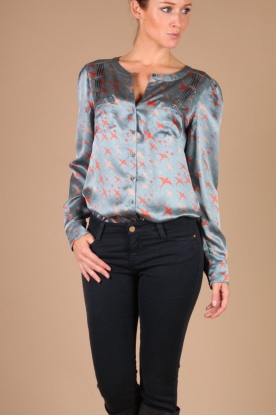 Set |  Silk blouse Margot | light blue