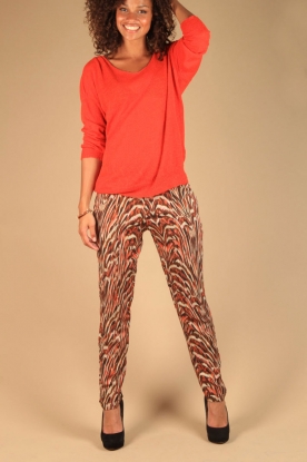 IKKS |  Printed pants Imprim | terracotta