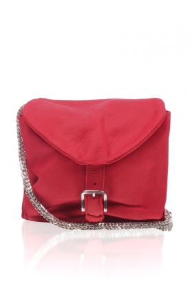 Leather shoulder bag Nilla | red