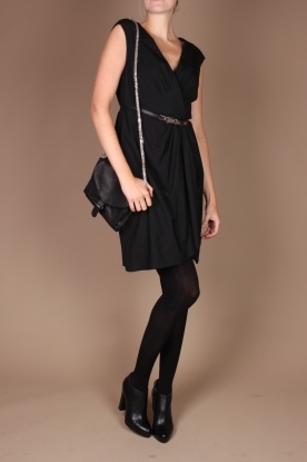 IRO |  Leather shoulder bag Nilla | black