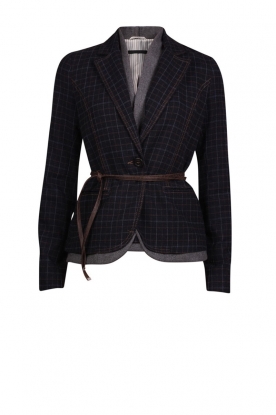 Wool blazer Esli | d.blue/brown