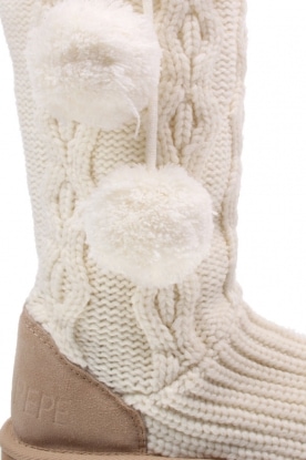 Knitted boots Jennel | off white