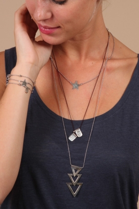 Mimi et Toi |  Necklace Heart On Disc | silver