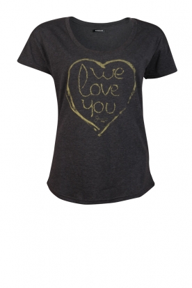 T-shirt Love Heart | antraciet