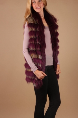 Ginger |  Gilet Hayworth | cassis/naturel