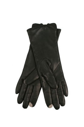 Montgomery |  Leather touchscreen gloves Diana | black