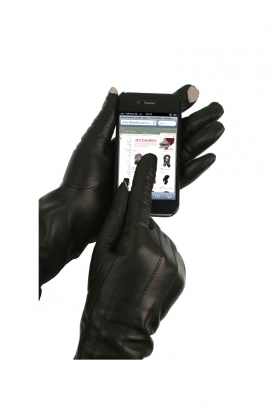 Leather touchscreen gloves Diana | black