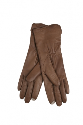 Montgomery |  Leather touchscreen gloves Liz | taupe