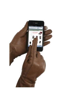 Leather touchscreen gloves Liz | taupe