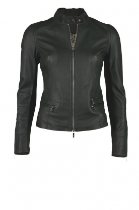 Leather jacket Collins | pine green