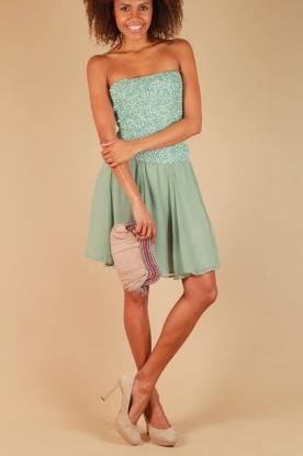 Ambre Babzoe |  Silk dress Mutia | green