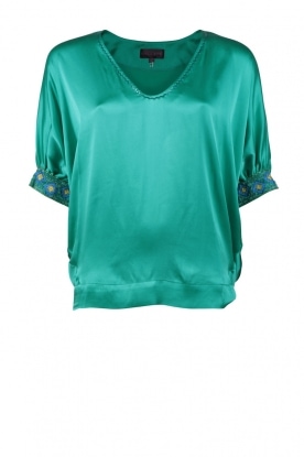 Silk top Ella | aqua blue