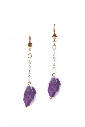 Earrings with Gemstone | purple