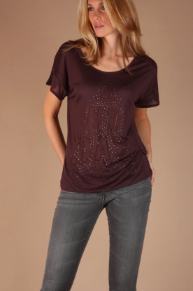 2ND DAY |  T-shirt Night Logo Rain | dark red
