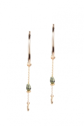 Earrings with gemstone | green