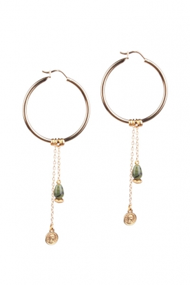 Lilly |  Earrings with gemstone | green
