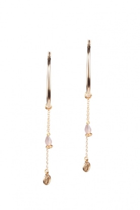 Earrings with gemstone | grey