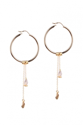 Lilly |  Earrings with gemstone | grey