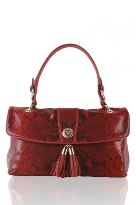 Leather Bag Pon Pon Python | bordeaux