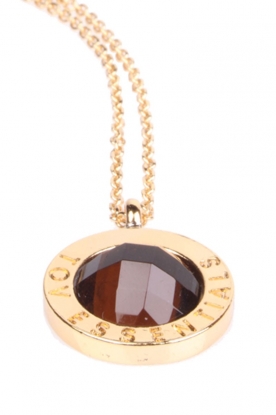 TOV ESSENTIALS |  Necklace Stone | brown/gold