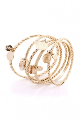 Set of 5 Bangles | light gold