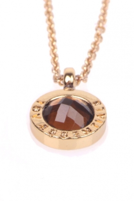 TOV ESSENTIALS |  Necklace Stone small | bruin/gold