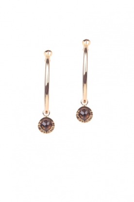 Earrings Creoles | bruin/gold