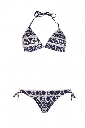 Triangle bikini Lace detail | blue