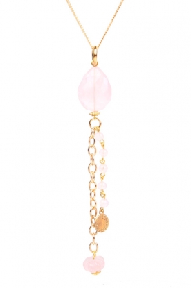 Lilly |  Necklace Beads | gold/soft pink