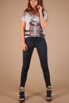 Hale Bob |  Suede pants Ranomi | grey/blue
