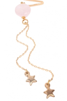 Lilly |  Necklace Gemstone/Stars | soft pink